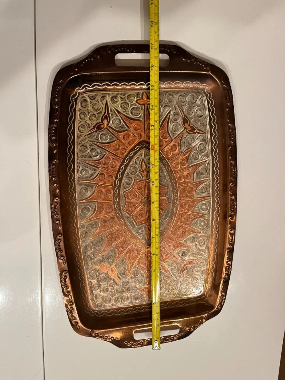 Tray - Erzincanlılar Turkish Copper Hand-Engraved Tray Vintage!
